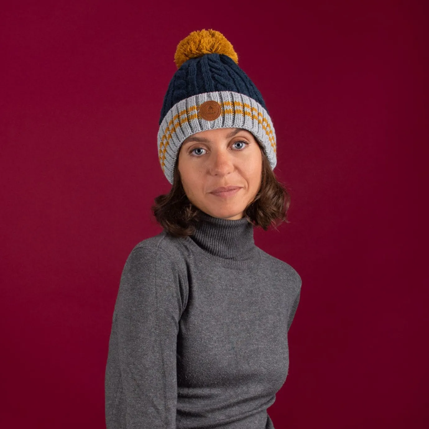 Polar Lined Beanies | Cabaïa Creamy Gin New Polar Navy